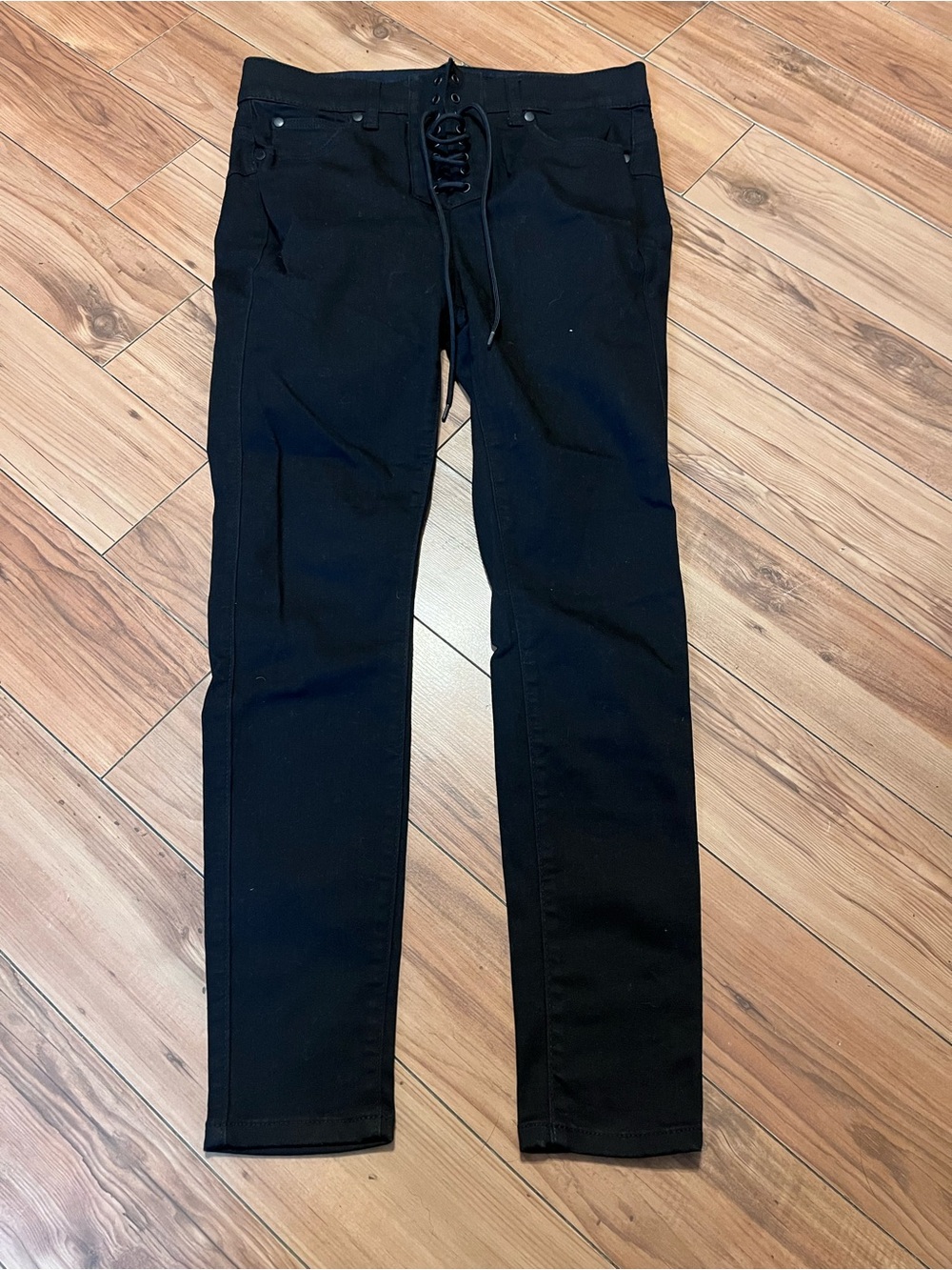 torrid Black Skinny Jeans with Lace-Up Waist